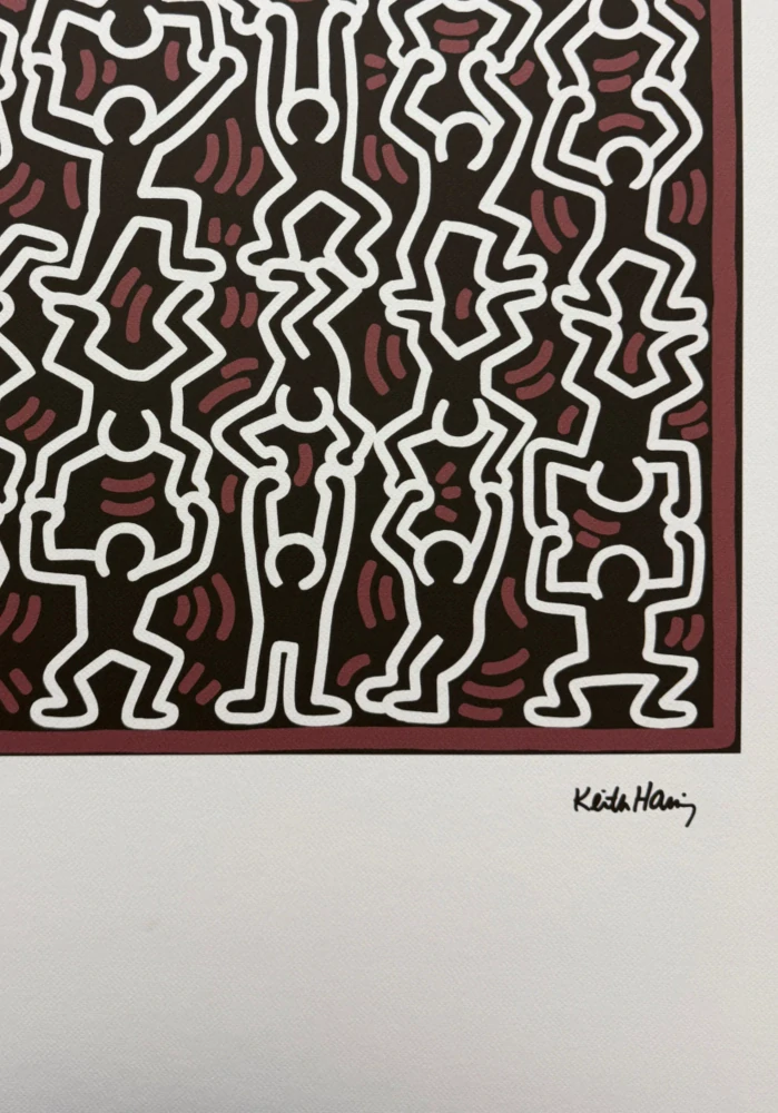 Keith Haring - The Acrobats x/150 - signováno, limitovaná edice s certifikátem, 50x70 cm