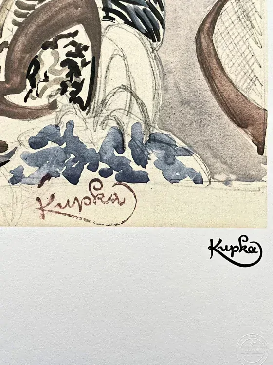 František Kupka - Beige composition 95/350 - František Kupka - limitovaná edice s certifikátem, 50x70cm