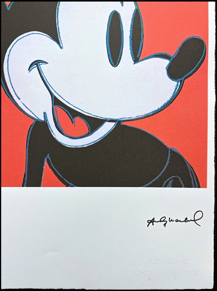 Andy Warhol - Mickey Mouse červený 71/100 - edice Leo Castelli s certifikátem
