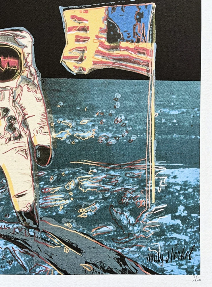 Andy Warhol - Moonwalk světle modrý x/500 - signováno, 50x50cm, limitovaná edice CMOA s certifikátem