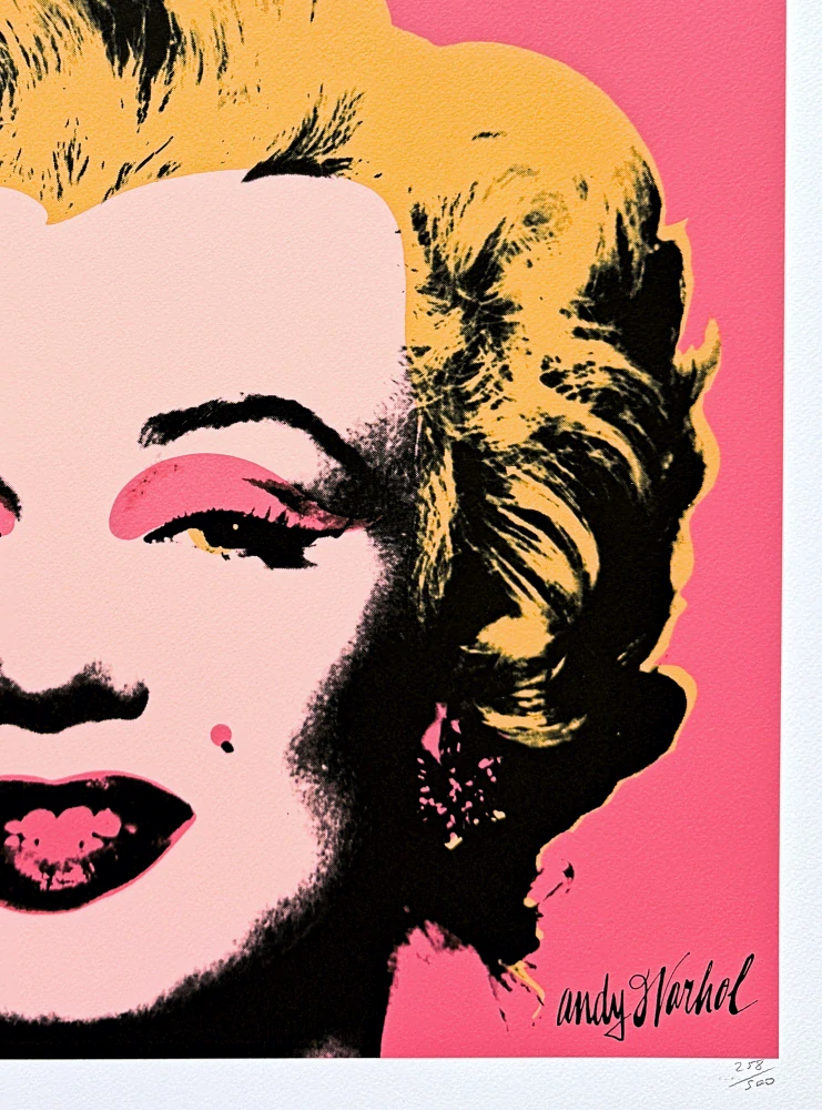 Andy Warhol - Marilyn Monroe růžová 258/500 - signováno, 50x50cm, limitovaná edice CMOA s certifikátem
