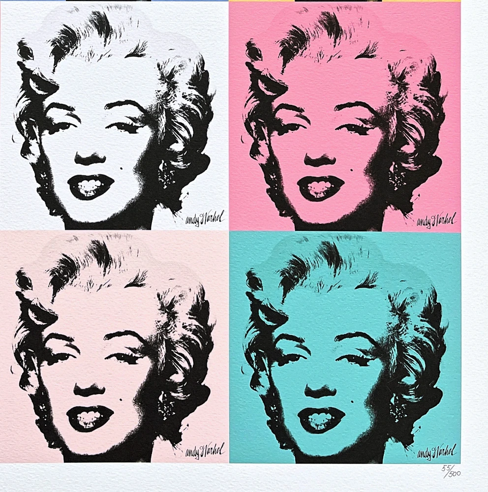 Andy Warhol - 9x Marilyn Monroe 55/500 - signováno, 50x50cm, limitovaná edice CMOA s certifikátem