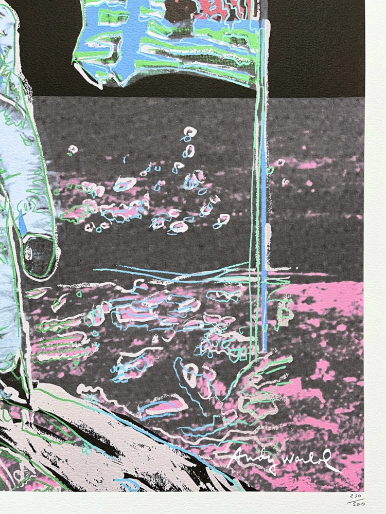 Andy Warhol - Moonwalk sytě růžový x/500 - signováno, 50x50cm, limitovaná edice CMOA s certifikátem
