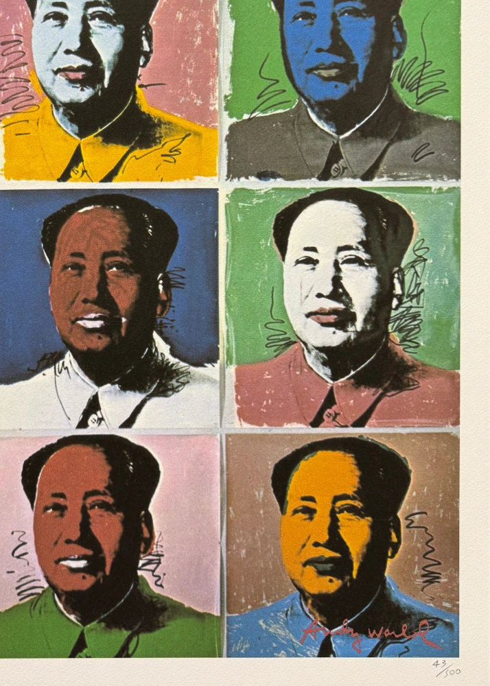 Andy Warhol - 9x Mao Ce-tung 43/500 - signováno, 50x50cm, limitovaná edice CMOA s certifikátem