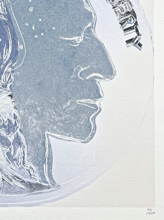 Andy Warhol - Indian Head Nickel x/500 - signováno, 50x50cm, limitovaná edice CMOA s certifikátem