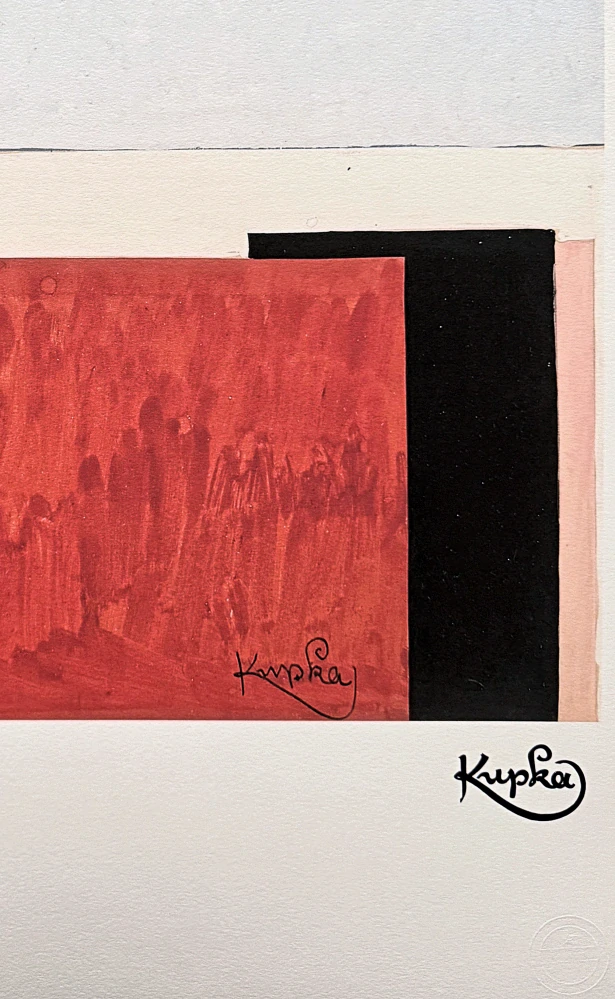 František Kupka - Plány s červenou a modrou 15/350 - limitovaná edice s certifikátem, 50x70cm