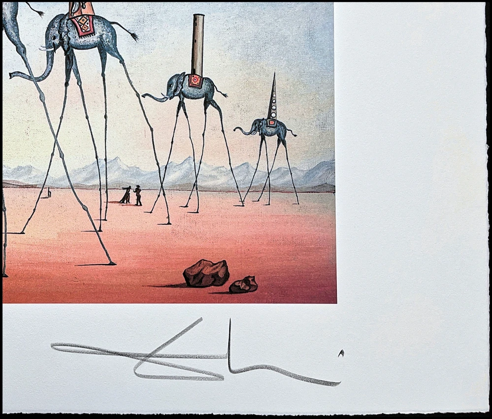 Salvador Dalí - Elephants - signováno, limitovaná edice, 50x66cm