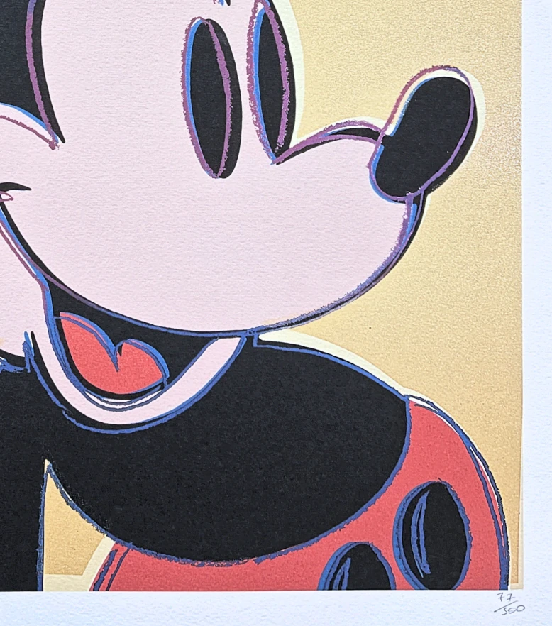 Andy Warhol - Mickey Mouse hnědo-zlatý x/500 - signováno, 50x50cm, limitovaná edice CMOA s certifikátem