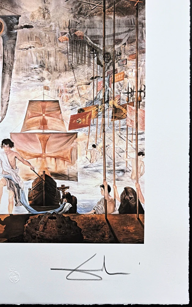 Salvador Dalí - The Discovery of America by Christopher Columbus - signováno, limitovaná edice, 50x66cm