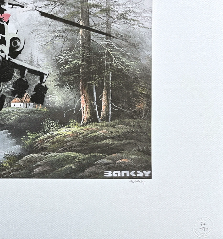 Banksy - Corrupted Oil 77/150 - číslovaná edice s certifikátem, 70x50cm