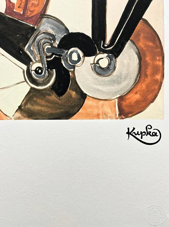 František Kupka - Kompozice v oranžové 48/350 - limitovaná edice s certifikátem, 50x70cm