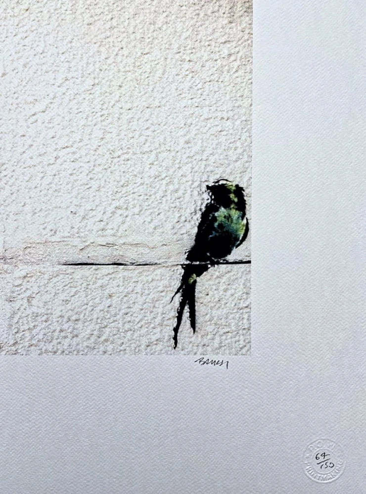 Banksy - Migrants not welcome 64/150 - číslovaná edice s certifikátem, 70x50cm