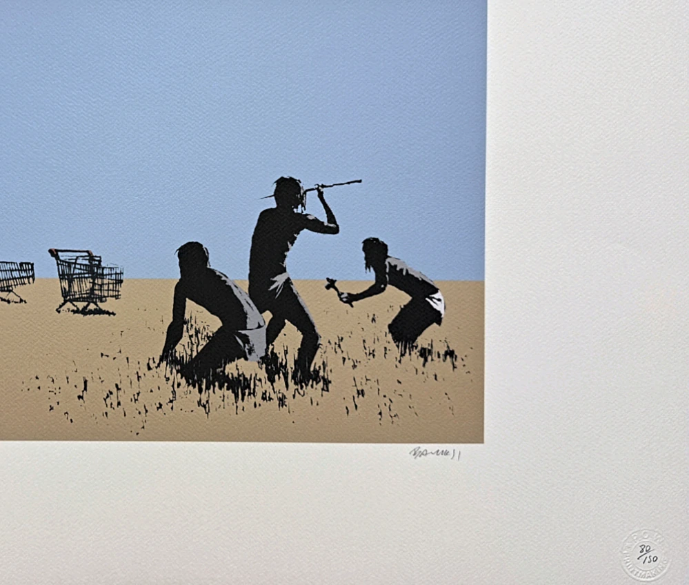 Banksy - Trolley hunters 80/150 - číslovaná edice s certifikátem, 70x50cm