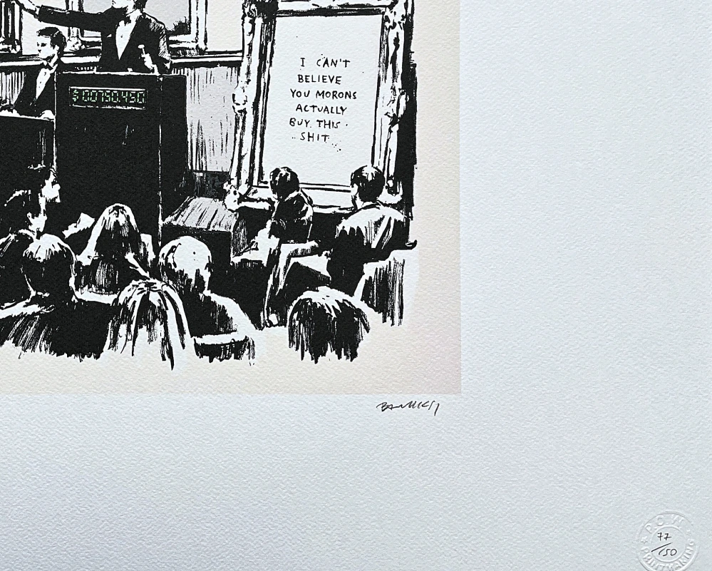 Banksy - Morons 77/150 - číslovaná edice s certifikátem, 70x50cm