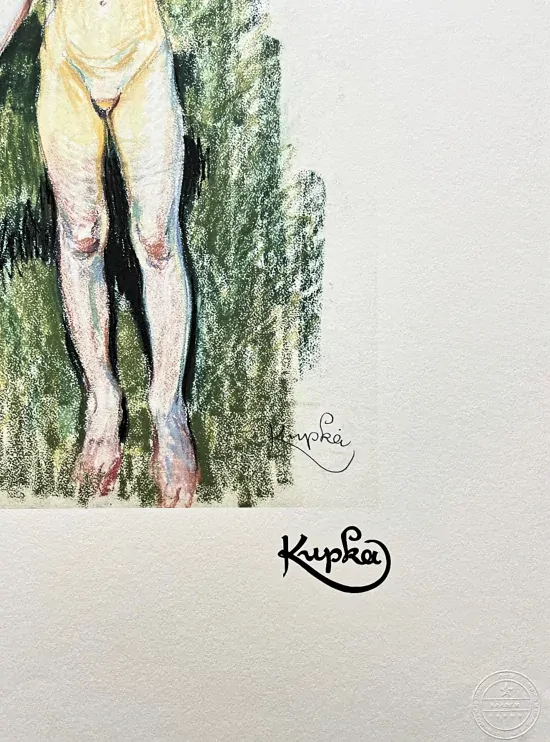 František Kupka - Girl with a ball 200/350 - limitovaná edice s certifikátem, 50x70cm