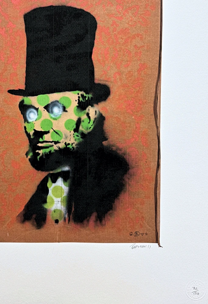 Banksy - Abraham Lincoln 72/150 číslovaná edice s certifikátem, 50x70cm