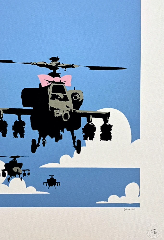 Banksy - Happy Choppers 57/150 - číslovaná edice s certifikátem, 50x70cm