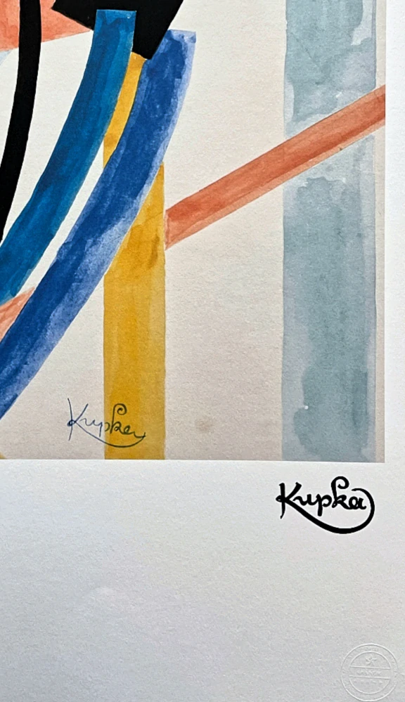František Kupka - Yellow and blue x/350 - limitovaná edice s certifikátem, 50x70cm