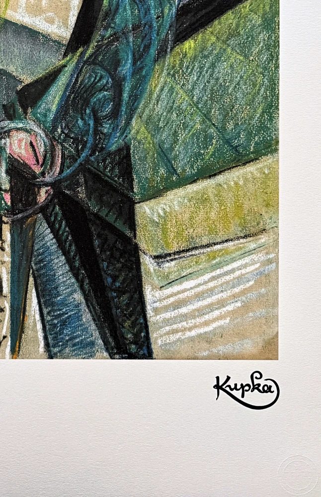František Kupka - Abstract composition green and blue 19/350 - limitovaná edice s certifikátem, 50x70cm