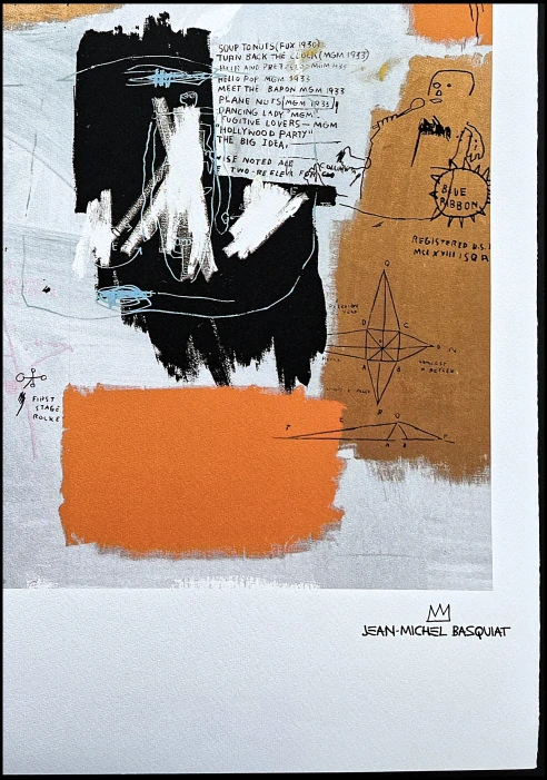 Jean-Michel Basquiat - Symbols and signs 119/300 - limitovaná edice, signováno, 50x70cm