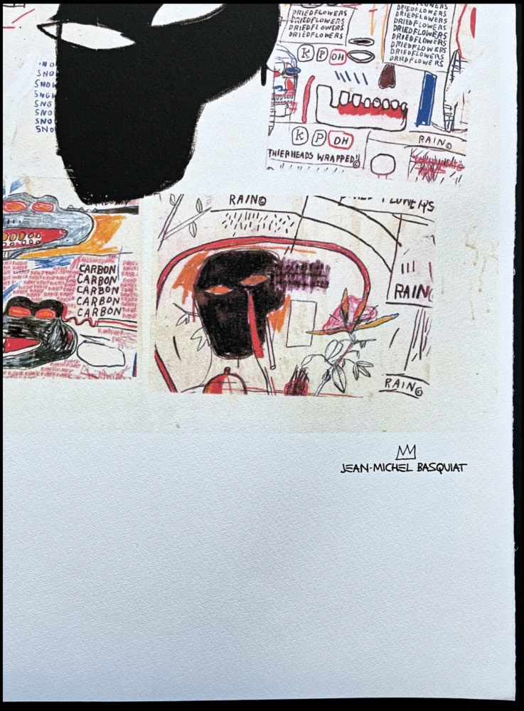 Jean-Michel Basquiat - Black Head 23/300 - limitovaná edice, signováno, 50x70cm 