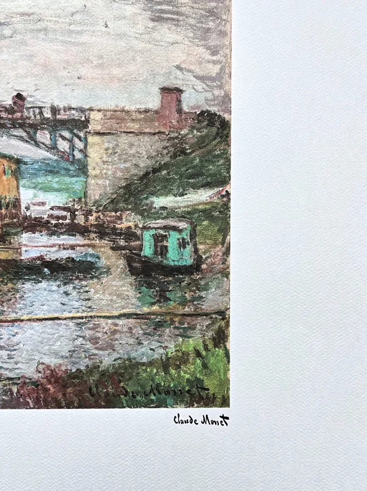 Claude Monet - Bridge at Argenteuil on a Gray Day 76/250 - limitovaná edice s certifikátem, 70x50cm