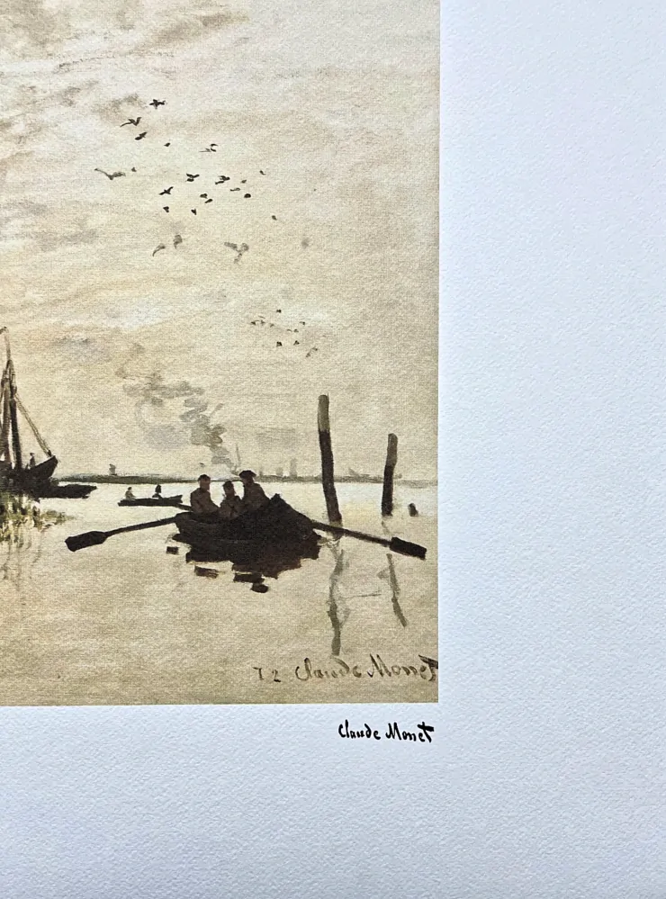 Claude Monet - Windmill and Boats near Zaandam 87/250 - limitovaná edice s certifikátem, 70x50cm