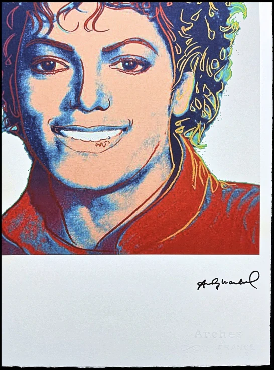 Andy Warhol - Michael Jackson světle šedý x/100 - edice Leo Castelli s certifikátem