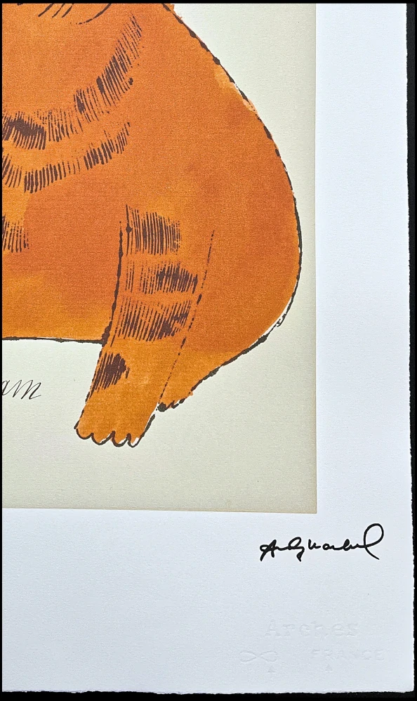 Andy Warhol - Cat Sam oranžový sedící x/100 - edice Leo Castelli s certifikátem