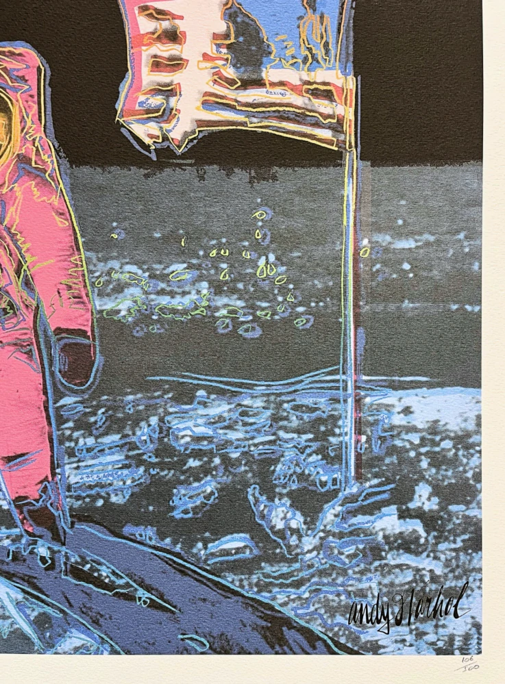 Andy Warhol - Moonwalk růžovo-modrý x/500 - signováno, 50x50cm, limitovaná edice CMOA s certifikátem