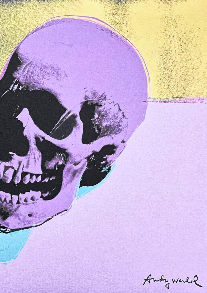 Andy Warhol - Skull fialová 356/2400 - 60x60cm, limitovaná edice CMOA s certifikátem