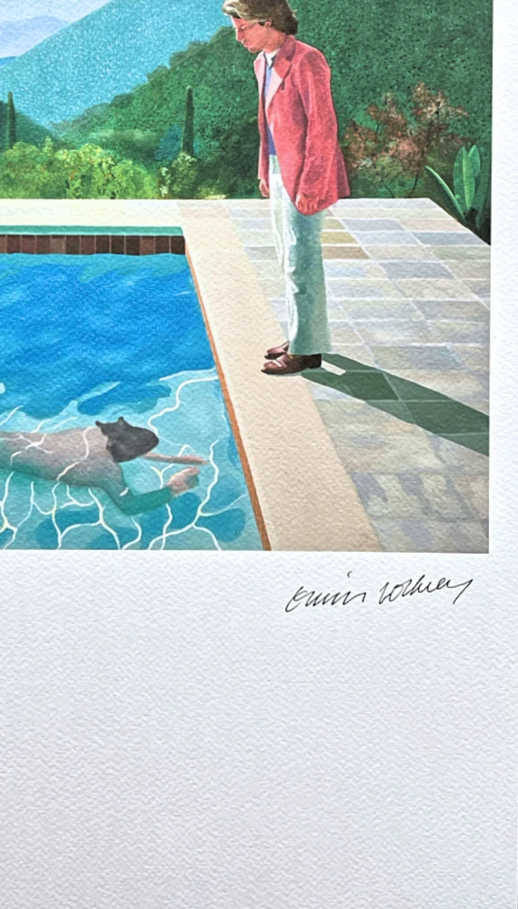 David Hockney - Portrait of an Artist (Pool with Two Figures) 26/200 - limitovaná edice, s certifikátem, 35x50 cm
