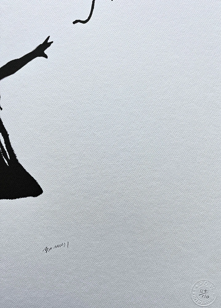 Banksy - Girl with Balloon fialová 124/150 - číslovaná edice s certifikátem, 50x70cm