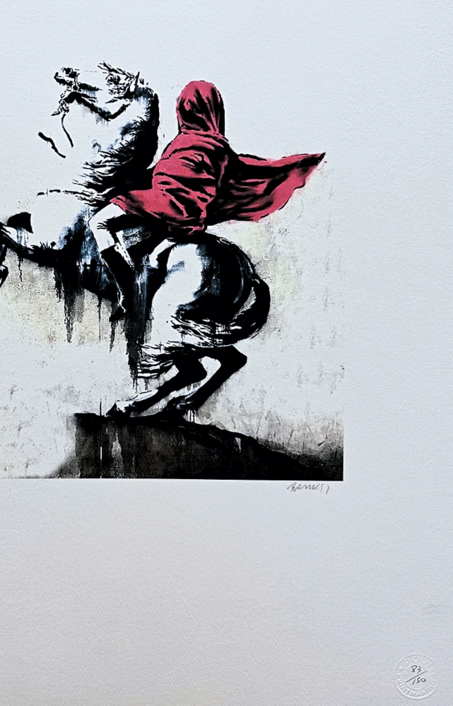 Banksy - Horse rider 83/150 číslovaná edice s certifikátem, 50x70cm