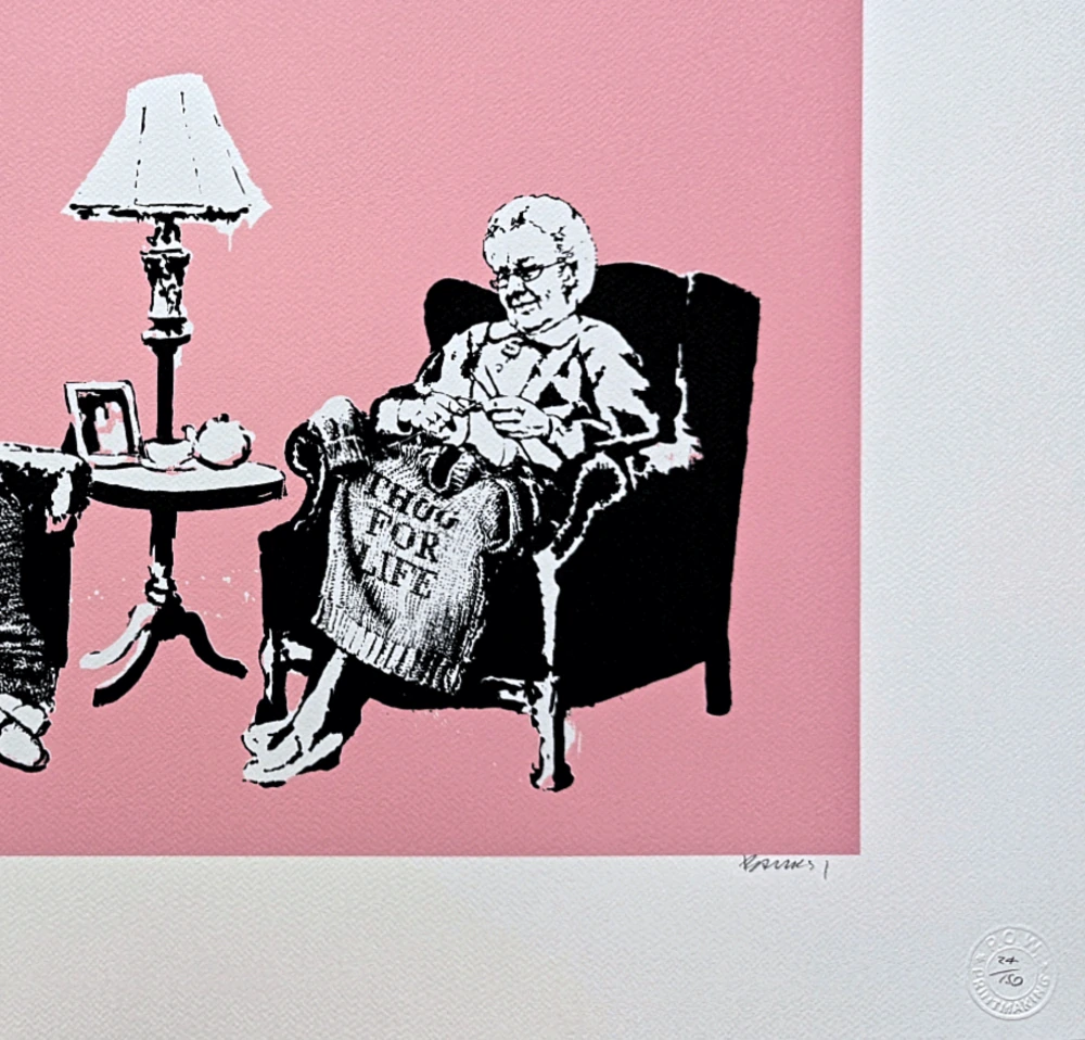 Banksy - Grannies 24/150 - číslovaná edice s certifikátem, 70x50cm