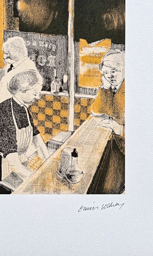 David Hockney - Fish and chip shop 40/200 - limitovaná edice, s certifikátem, 35x50 cm