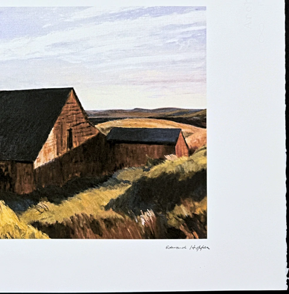 Edward Hopper - Cobb's barns 103/150 - limitovaná edice, s certifikátem, 57x38 cm