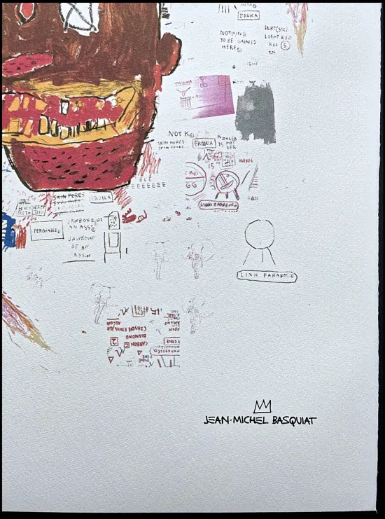 Jean-Michel Basquiat - Abstraction with head 115/300 - limitovaná edice, signováno, 50x70cm