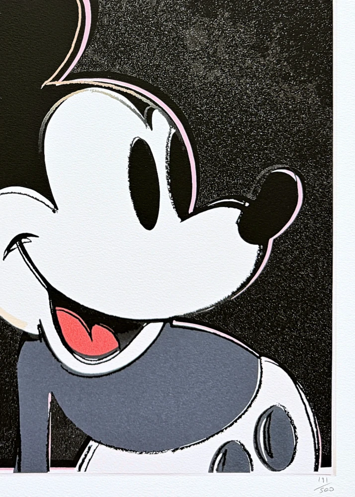 Andy Warhol - Mickey Mouse černý 191/500 - signováno, 50x50cm, limitovaná edice CMOA s certifikátem