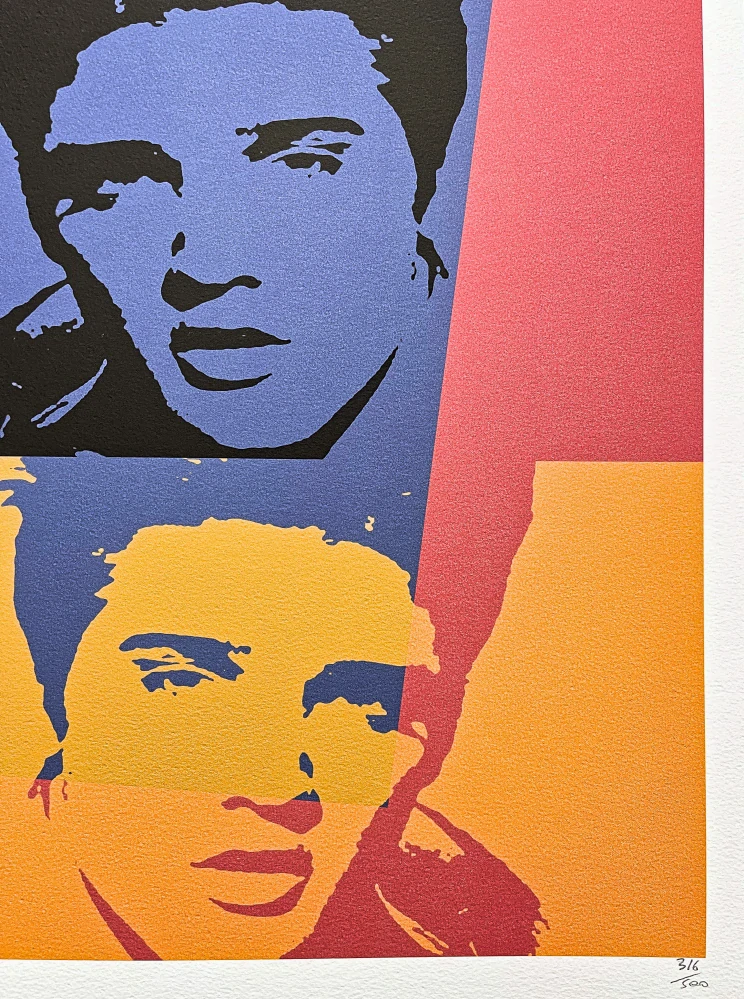 Andy Warhol - Elvis Presley modro-žlutý x/500 - signováno, 50x50cm, limitovaná edice CMOA s certifikátem