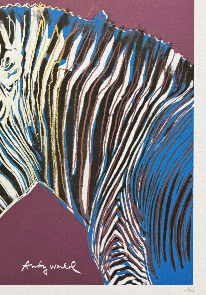 Andy Warhol - Grevys zebra sytě růžová 55/500 - signováno, 50x50cm, limitovaná edice CMOA s certifikátem