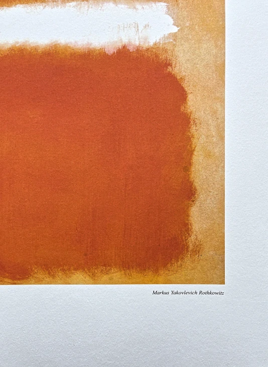 Mark Rothko - White stripe on beige 162/200 - signováno, s certifikátem, 50x65 cm