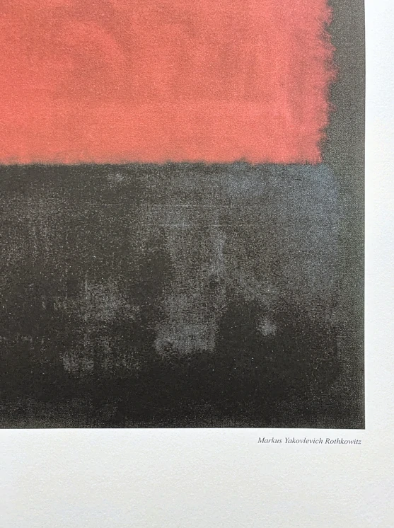 Mark Rothko - Red on black x/200 - signováno, s certifikátem, 50x65 cm