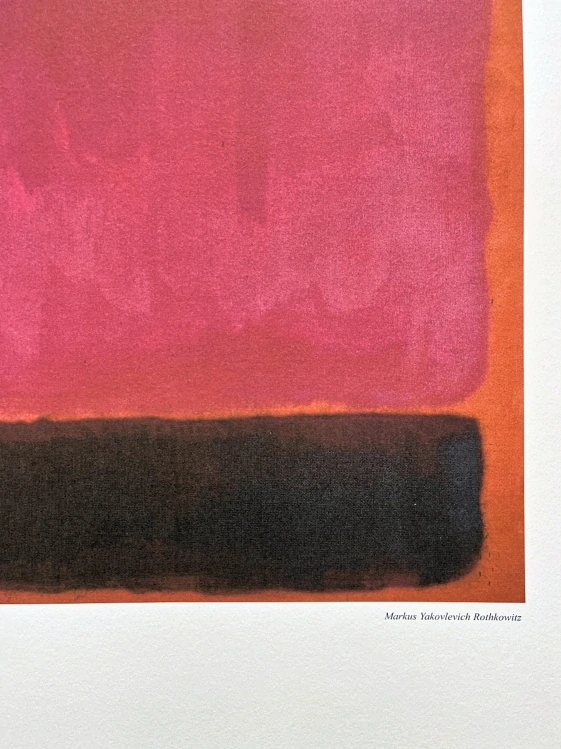 Mark Rothko - Pink and black on orange x/200 - signováno, s certifikátem, 50x65 cm
