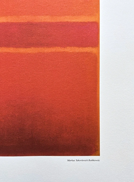 Mark Rothko - Red and two orange stripes x/200 - signováno, s certifikátem, 50x65 cm