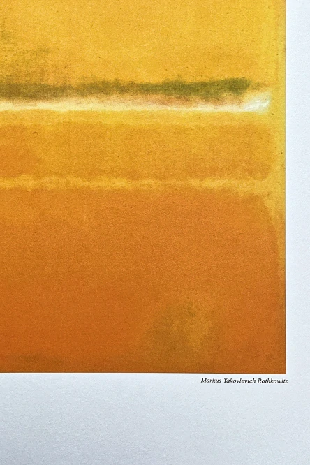Mark Rothko - Yellow and orange with green stripe x/200 - signováno, s certifikátem, 50x65 cm
