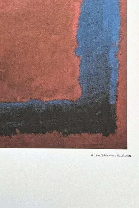 Mark Rothko - Blue square on red x/200 - signováno, s certifikátem, 50x65 cm
