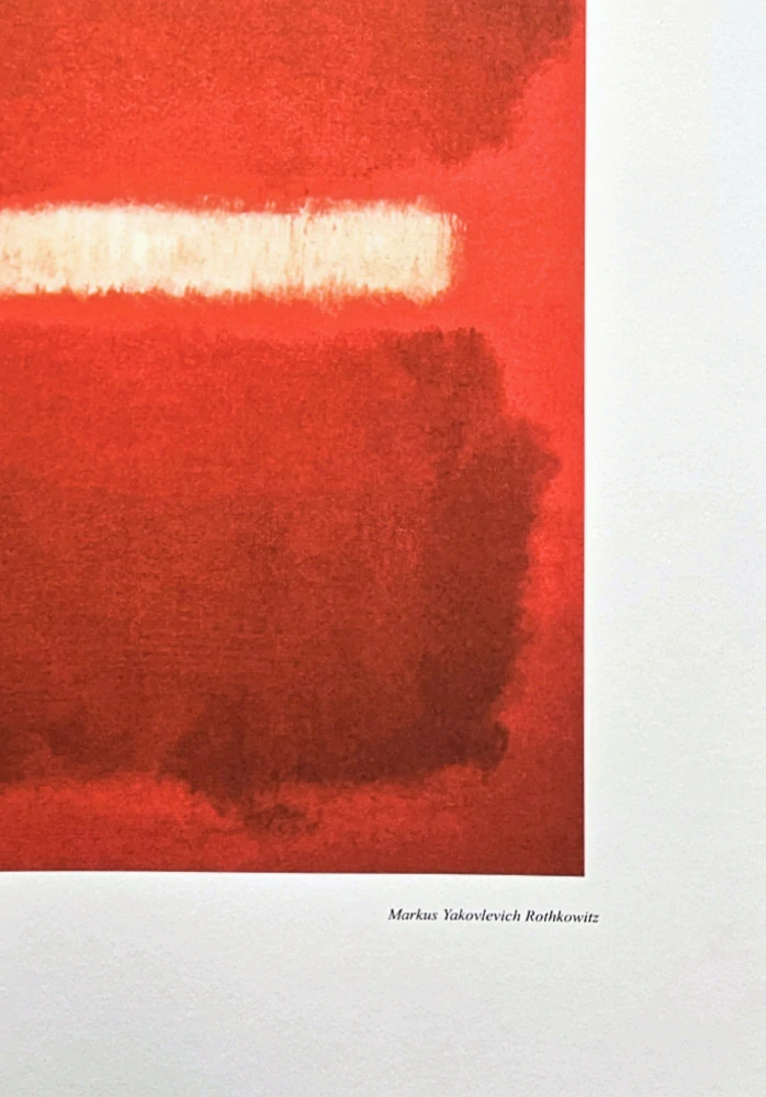 Mark Rothko - White center on red 29/200 - signováno, s certifikátem, 50x65 cm