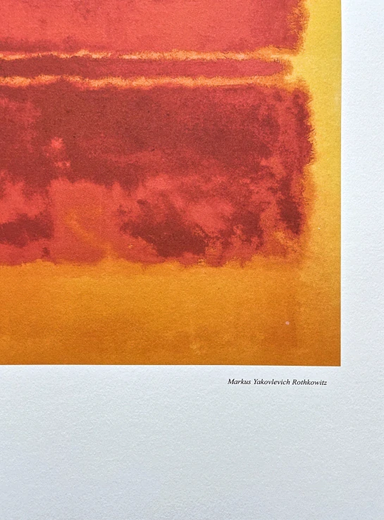 Mark Rothko - Red stripes on yellow x/200 - signováno, s certifikátem, 50x65 cm