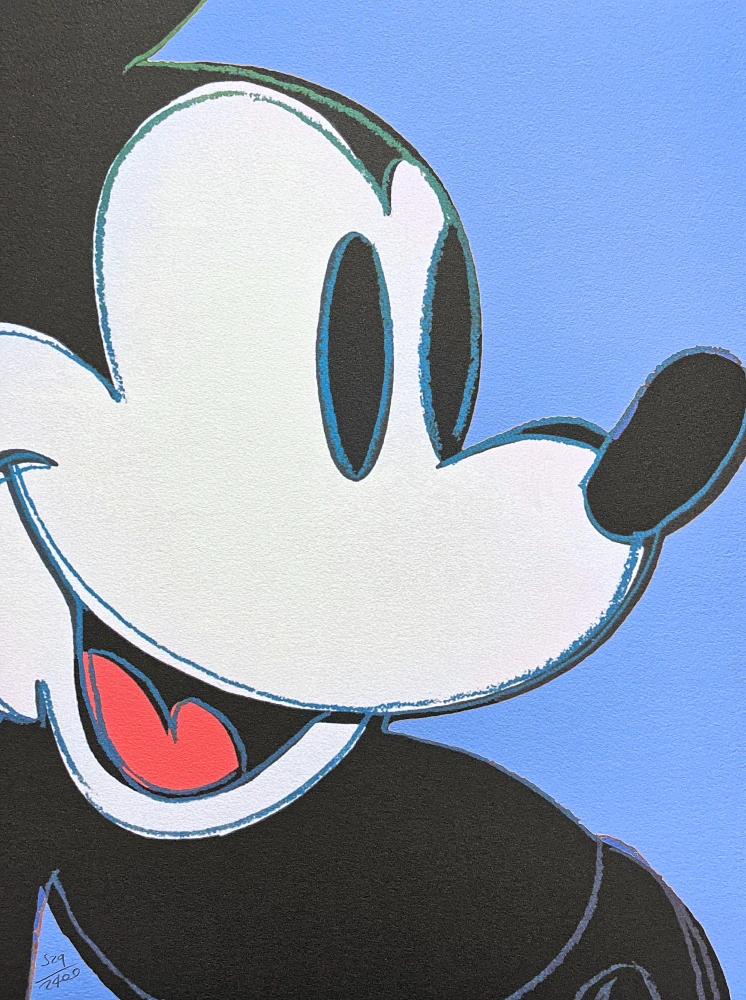 Andy Warhol - Mickey mouse světle modrý x/2400 - 60x60cm, limitovaná edice CMOA s ceritifkátem